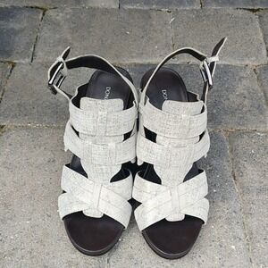 Donald J Pliner Metallic Suede Wedge Sandal